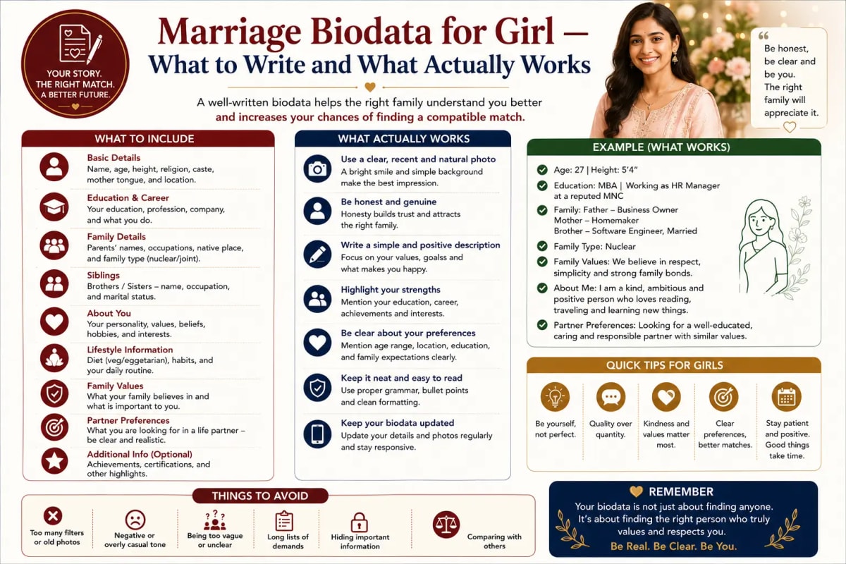 Marriage Biodata for Girl — What to Write and What Actually Works