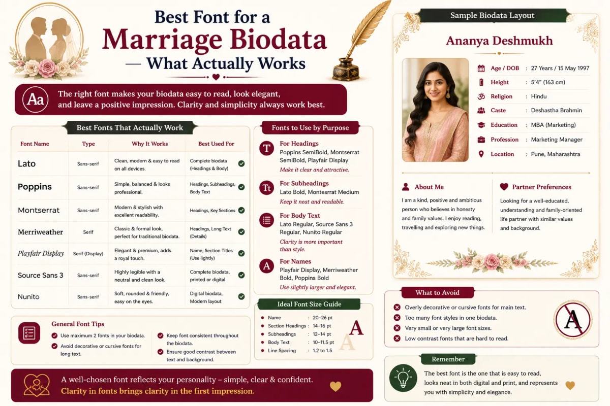 Best Font for a Marriage Biodata — What Actually Works