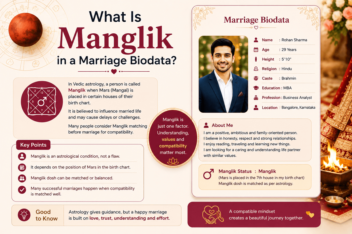 What Is Manglik in a Marriage Biodata?