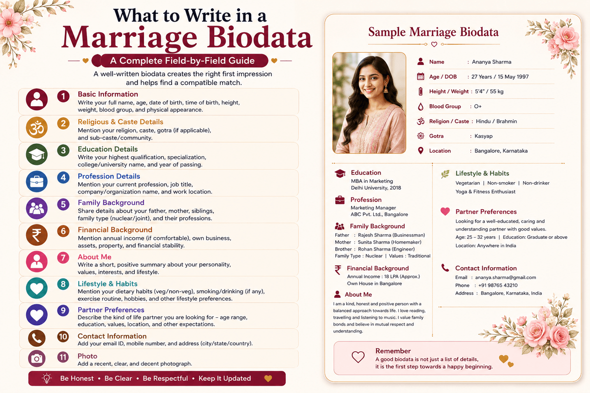 What to Write in a Marriage Biodata — A Complete Field-by-Field Guide