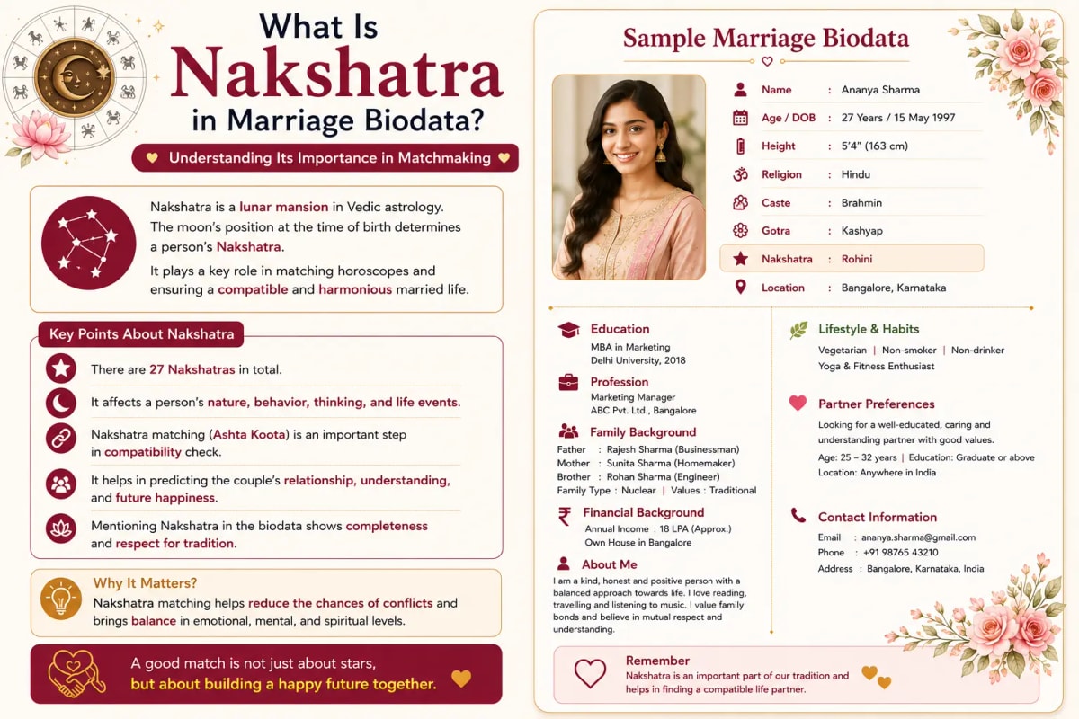 What Is Nakshatra in a Marriage Biodata?