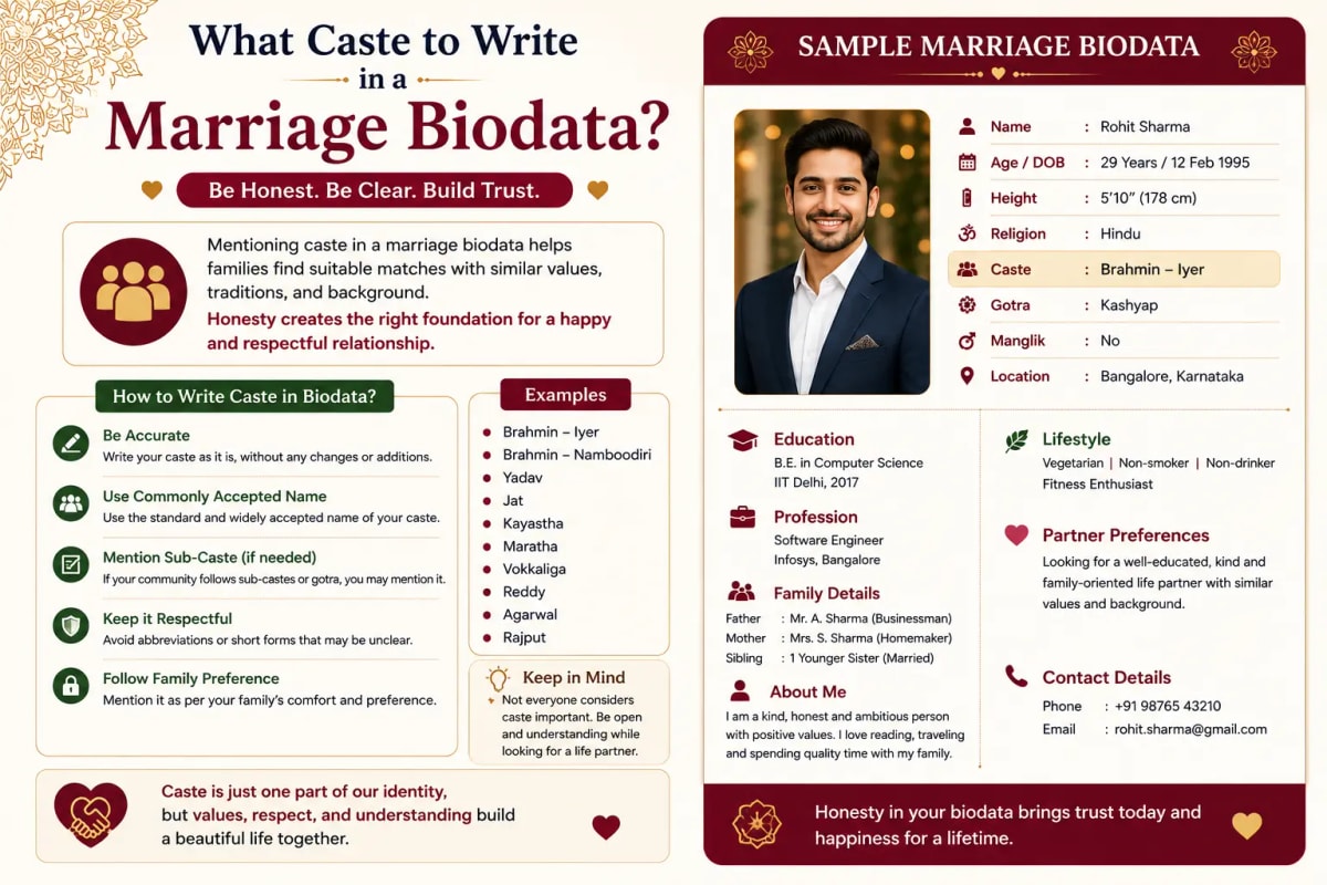 What Caste to Write in a Marriage Biodata