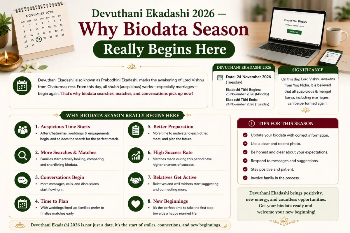 Devuthani Ekadashi 2026 — Why Biodata Season Really Begins Here